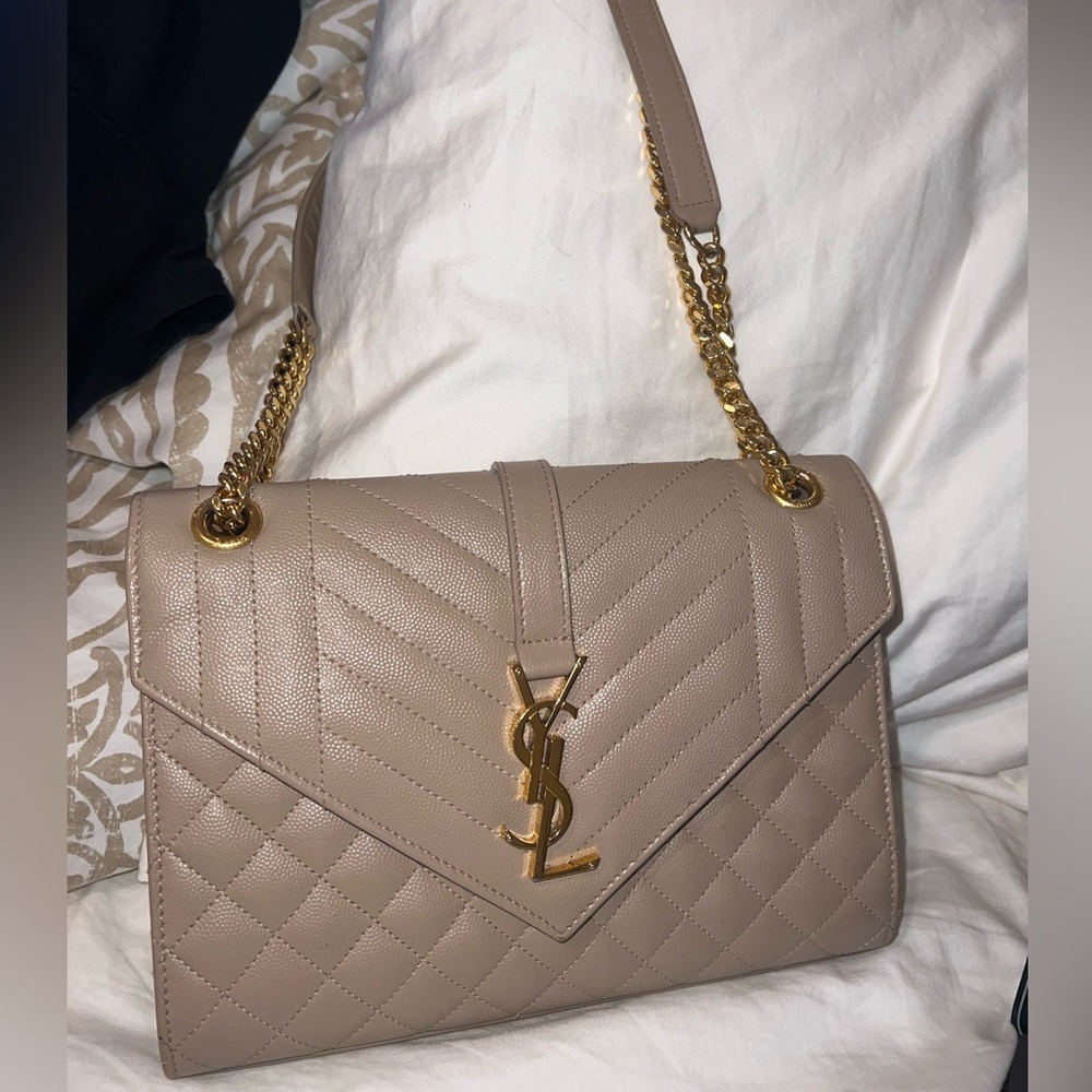 Ysl timeless medium in quilted grain envelope bag